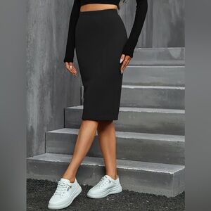 Eileen Fisher Black Stretchy Pencil Skirt M